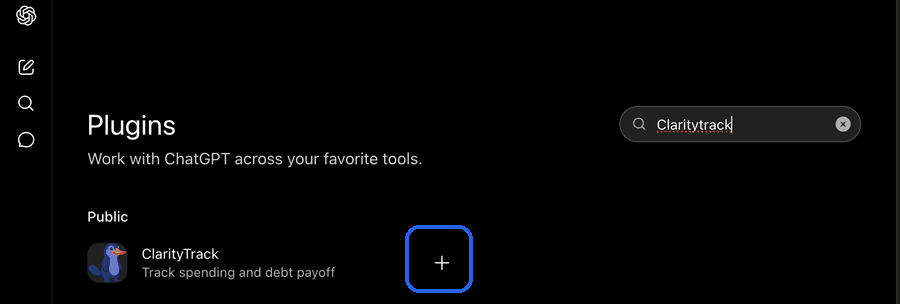 Search ClarityTrack in the plugin directory and click add